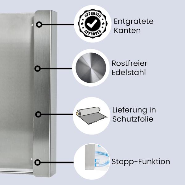 Edelstahl-Wandhalter für Handschuhboxen, 3-fach